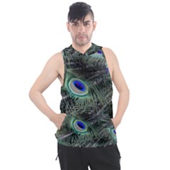 Plumage Peacock Feather Colorful Men s Sleeveless Hoodie by Sapixe