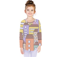 Houses City Architecture Building Kids  Long Sleeve Tee