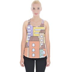 Houses City Architecture Building Piece Up Tank Top by Sapixe