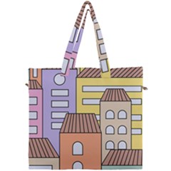 Houses City Architecture Building Canvas Travel Bag by Sapixe