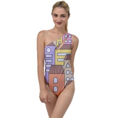 Houses City Architecture Building To One Side Swimsuit by Sapixe