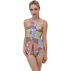 Houses City Architecture Building Go With The Flow One Piece Swimsuit by Sapixe