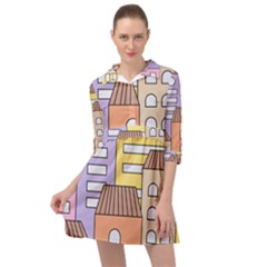 Houses City Architecture Building Mini Skater Shirt Dress by Sapixe