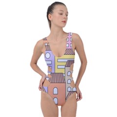 Houses City Architecture Building Side Cut Out Swimsuit by Sapixe