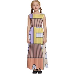 Houses City Architecture Building Kids  Satin Sleeveless Maxi Dress by Sapixe