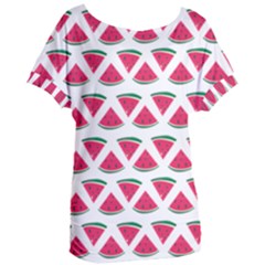 Illustration Watermelon Fruit-food Melon Women s Oversized Tee by Sapixe