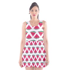 Illustration Watermelon Fruit-food Melon Scoop Neck Skater Dress by Sapixe