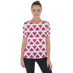 Illustration Watermelon Fruit-food Melon Shoulder Cut Out Short Sleeve Top by Sapixe