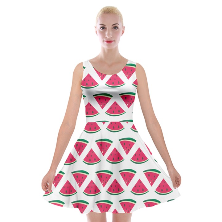 Illustration Watermelon Fruit-food Melon Velvet Skater Dress