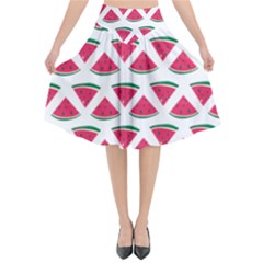 Illustration Watermelon Fruit-food Melon Flared Midi Skirt by Sapixe