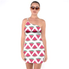 Illustration Watermelon Fruit-food Melon One Soulder Bodycon Dress by Sapixe