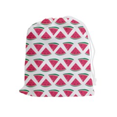 Illustration Watermelon Fruit Food Melon Drawstring Pouch (xl) by Sapixe