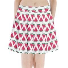 Illustration Watermelon Fruit Food Melon Pleated Mini Skirt by Sapixe