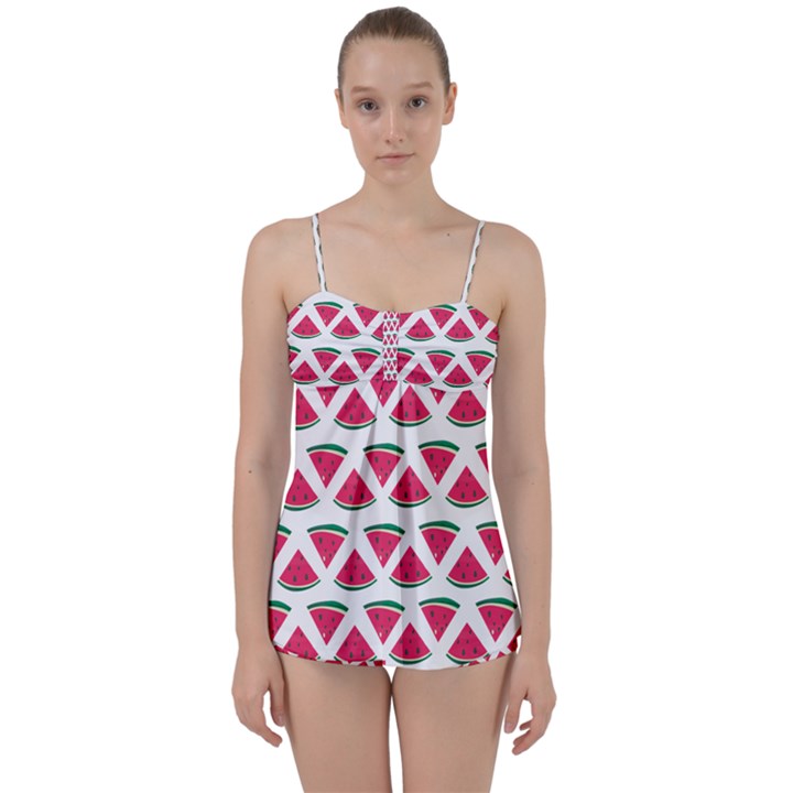 Illustration Watermelon Fruit food Melon Babydoll Tankini Set