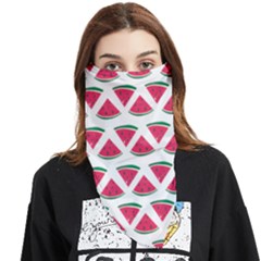 Illustration Watermelon Fruit Food Melon Face Covering Bandana (triangle) by Sapixe