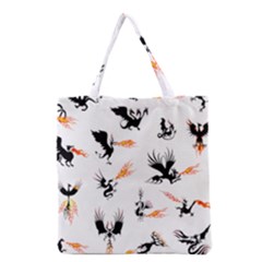 Phoenix Dragon Fire Bird Grocery Tote Bag by Sapixe