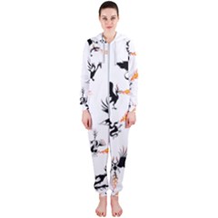 Phoenix Dragon Fire Bird Hooded Jumpsuit (ladies) by Sapixe