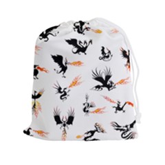 Phoenix Dragon Fire Bird Drawstring Pouch (2xl) by Sapixe