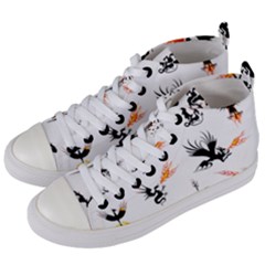 Phoenix Dragon Fire Bird Women s Mid-top Canvas Sneakers by Sapixe