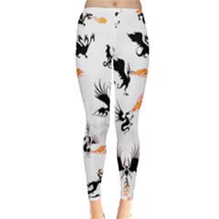 Phoenix Dragon Fire Bird Inside Out Leggings by Sapixe