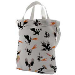 Phoenix Dragon Fire Bird Canvas Messenger Bag by Sapixe