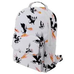 Phoenix Dragon Fire Bird Flap Pocket Backpack (small) by Sapixe