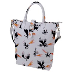 Phoenix Dragon Fire Bird Buckle Top Tote Bag by Sapixe