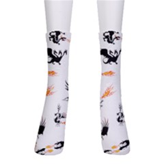 Phoenix Dragon Fire Bird Crew Socks by Sapixe