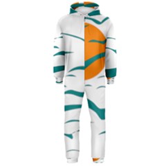 Sunset Glow Sun Bird Hooded Jumpsuit (men) by Sapixe