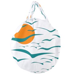 Sunset Glow Sun Bird Giant Round Zipper Tote by Sapixe