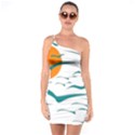 Sunset Glow Sun Bird One Soulder Bodycon Dress View1