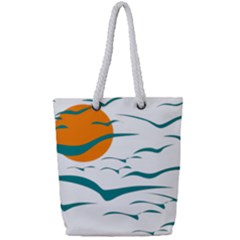 Sunset Glow Sun Bird Full Print Rope Handle Tote (small) by Sapixe