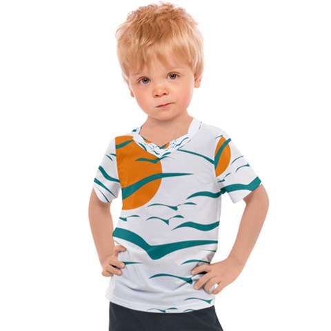 Sunset Glow Sun Bird Kids  Sports Tee by Sapixe