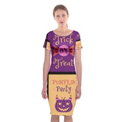 Halloween Cute Cartoon Classic Short Sleeve Midi Dress by Sapixe