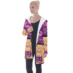 Halloween Cute Cartoon Longline Hooded Cardigan by Sapixe