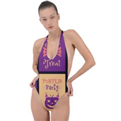 Halloween Cute Cartoon Backless Halter One Piece Swimsuit by Sapixe