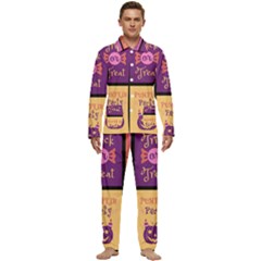 Halloween Cute Cartoon Men s Long Sleeve Velvet Pocket Pajamas Set