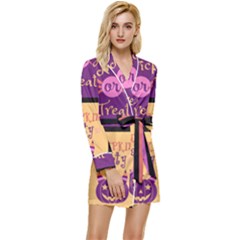 Halloween Cute Cartoon Long Sleeve Satin Robe by Sapixe