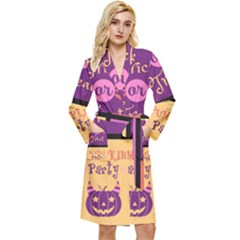 Halloween Cute Cartoon Long Sleeve Velour Robe by Sapixe