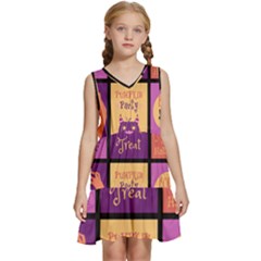 Halloween Cute Cartoon Kids  Sleeveless Tiered Mini Dress by Sapixe