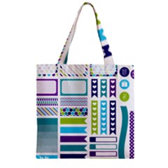 Peacock Pattern Zipper Grocery Tote Bag by Sapixe