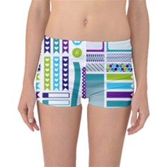 Peacock Pattern Boyleg Bikini Bottoms