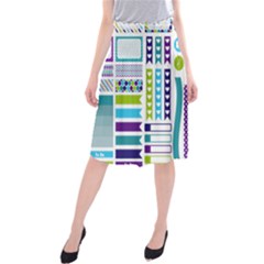 Peacock Pattern Midi Beach Skirt by Sapixe