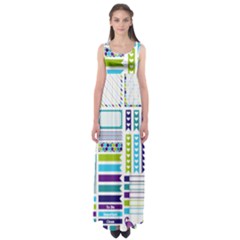 Peacock Pattern Empire Waist Maxi Dress by Sapixe