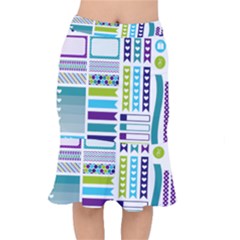 Peacock Pattern Short Mermaid Skirt by Sapixe