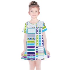 Peacock Pattern Kids  Simple Cotton Dress by Sapixe