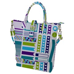 Peacock Pattern Buckle Top Tote Bag by Sapixe