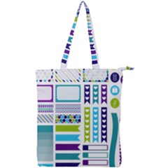 Peacock Pattern Double Zip Up Tote Bag by Sapixe