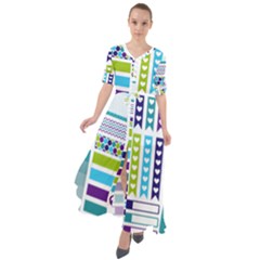 Peacock Pattern Waist Tie Boho Maxi Dress by Sapixe