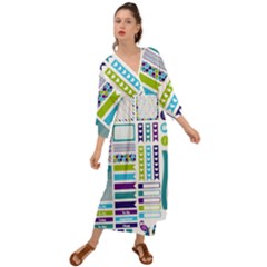 Peacock Pattern Grecian Style  Maxi Dress by Sapixe